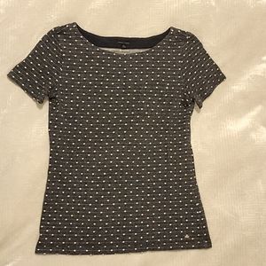 Tommy Hilfiger Blue/ denim and white dots short sleeve top / shirt sz xs